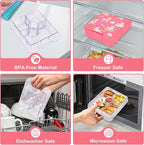 Bento Lunch Box Set With 10oz Soup Thermo, Leak-proof Lunch Containers with 4 Compartment, Kids Hot Thermo Food Jar/Insulation Lunch Bag, Food Containers for School