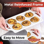 Muffin Top Pan with Metal Reinforced Frame, Silicone Egg Molds for Breakfast Sandwiches 3 Inch Round Baking Pan for Oven English Muffins, Whoopie Pies, Corn Bread, Egg Bites, Tarts 3 Pack Confetti