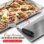 JoyTable Aluminum Baking Sheet Set, 2 Pack Sheet Pan, Commercial Quality Cookie Sheets for Baking or Roasting Non-Stick, 15 x 10 Inch Warp Resistant Aluminum Jelly Roll Baking Pan