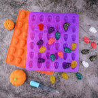 HUAKENER Gummy Skull Candy Molds, 2 Pack Chocolate Molds with 2 Dropper, Silicone Molds for Chocolate, Candy, Jelly, Dog Treats, Ice Cube, Resin Casting