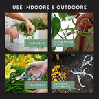 Modern Sprout Pruning Shears - Herb Snipping Scissors- Lightweight Gardening Tools W/Easy Lock - Flower Cutter Garden Shears - Carbon Steel Blade + Reusable Holster (Sage, 1-Pack)
