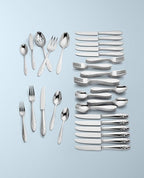 Lenox Silverware Set For 12, Butterfly Meadow 65-Piece Flatware Set, Service For 12, 18/10 Stainless Steel, Dishwasher Safe, Butterfly and Flower Motif, Includes Serving Utensils (Silver, 65 Piece)