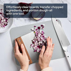 Misen Stainless Steel Bench Scraper - Versatile Food Scraper with Walnut Handle - Ideal for Kitchen, Pastry & Dough - Durable Cutting Board Scraper Tool - Effortless Transfer into Pots & Pans -Walnut