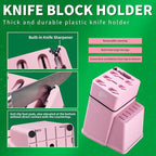 FULLHI 8pcs block Knife Set,chef's Knves Set with Block and Sharpener, Kitchen Knife Set,Multi-colour Handle, Gifts for Men Women