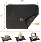 24x18 Inches Under Grill Mat for Outdoor Tabletop Grill Deck Protector,4-Layer Tabletop Fire Pit Mat for Solo Stove,Fireproof Heat Resistant Mat for Countertop/Patio Protection,Waterproof/Oil-Proof