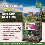 Low Acid Organic Coffee – Whole Bean, Mold-Free & Stomach Friendly by Java Planet, Peruvian Single Origin Coffee, Medium Dark Roast, Smooth Full Flavored, 2x1LB Bag