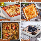 LIANYU 9 x 9 Inch Square Baking Cake Pan Set of 3, Stainless Steel Brownie Bread Cake Molds, Square Bakeware for Lasagna Pie, Oven & Dishwasher Safe