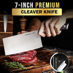 Slice Series 7-Inch Cleaver Knife – High Carbon German Steel Blade with Ergonomic Pakkawood Handle, with Options of Durable Polymer and Premium Leather Sheaths (Cleaver Knife)