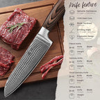Wakoli EDIB 4-Piece Damascus Knife Set – Professional Kitchen Knives | Genuine Damascus Steel Blades with VG10 Core | Ergonomic Pakkawood Handles | Premium Chef Knife Gift Set