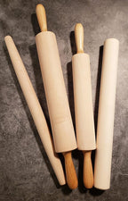 Frieling Maple Rolling Pin with Handles - 2.4-in x 12-in Barrel, Natural Wood - Baking Essentials, Pastry Roller & Pizza Dough Roller