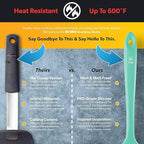 DI ORO Silicone Spoon Spatula - Forever Warranty - 600°F Heat-Resistant Large Silicone Spoonula Scraper - BPA Free Nonstick Cookware Safe Rubber Kitchen Utensil for Baking, Cooking, & Mixing (Mint)