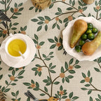 patdrea Designer Vintage Linen Round Table Cloth,Durable Breathable Cover Fall Dacorative Tablecloth,Decor Table Cover for Kitchen Dining,Holiday Christmas,Thanksgiving,Diameter 67"-Warbler
