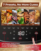 Cartman 4QT Compact Air Fryer, Extreme Flat(only 6.7in high), with Viewing Window and DC Motor, Up to 450℉, Touchscreen Controls with 7 Presets, Black, Small Air Fryers