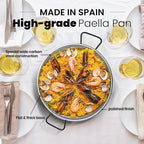 Machika Professional Carbon Steel Pan | Carbon Steel Skillet for Cooking Mediterranean Food | Premium Skillet for Professional Use | Serve Up to 8 Servings | 20 Inches |