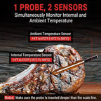 ThermoPro TempSpike 500 ft Wireless Meat Thermometer Digital, Bluetooth Meat Thermometer Wrieless for Beef Lamb Chicken Turkey, Smoker Acccessories for Rotisserie Sous Vide BBQ Oven Air Fryer