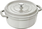 Staub Cast Iron 2.75-qt Round Cocotte - White Truffle, Made in France