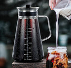 Aquach Airtight Cold Brew Coffee (Iced Tea) Maker 51oz/1.5L, BPA-Free, Durable Borosilicate Glass Pitcher and Stainless Steel Fine-Mesh Filter, Dishwasher Safe, Spill-proof, 6 Cups Capacity