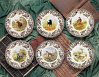 Spode Woodland Duck Dinner Plate - Game Bird Design, 10.5 Inch Fine Earthenware with British Flowers Border, Dishwasher, Microwave & Warm Oven Safe to 225°F - Made in England Wildlife Tableware
