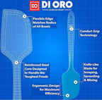 DI ORO Silicone Spatula - 600°F Heat-Resistant Rubber Kitchen Spatula for Baking, Scraping, & Mixing - BPA Free Nonstick Cookware Safe Flexible Utensil for Cooking - Seamless & Dishwasher Safe (Blue)