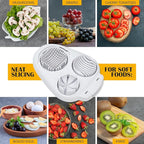 CraftyCrocodile Egg Slicer for Hard Boiled Eggs - 3 Slice Modes Egg Cutter, Heavy Duty, Stainless Steel Dicer - Kitchen Chopper Tool for Strawberry, Mushroom, Grape, Cherry Tomato - White