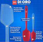 DI ORO Silicone Spatula Set - Rubber Kitchen Spatulas for Baking, Cooking, & Mixing - 600°F Heat-Resistant & BPA Free Silicone Scraper Spatulas for Nonstick Cookware - Dishwasher Safe (4pc, Red)