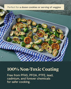 Caraway Non-Stick Ceramic Medium Baking Sheet - Naturally Slick Ceramic Coating - Non-Toxic, PTFE & PFOA Free - Perfect for Baking, Roasting, and More - Medium (15" x 10") - Black