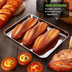 Mimorou 6 Pcs Baking Sheet Set Stainless Steel Cookie Sheet Cookie Baking Pan Bakeware Oven Tray Dishwasher Safe Commercial Grade Pans(12x9.5x1 Inch)