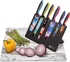 Chef’s Vision Magnetic Knife Block - Black - Stylish Kitchen Magnetic Knife Holder - Elegant Free Standing Knife Display - Ideal for Colorful Knives - Sleek Kitchen Décor - Knife Block without knives