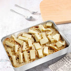 Herogo Rectangle Cake Pan Set of 2, 9 X 13 Inch Stainless Steel Baking Pan for Oven, Lasagna Brownies Casseroles Cakes Bakeware, Dishwasher Safe