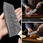 Wakoli Damascus Chef Knife Set with Magnetic Block – 4-Piece Professional Kitchen Knife Collection | Genuine 67-Layer Damascus Steel Blades | Ergonomic Dark Oak Wood Handles (Culinary Asia)