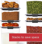 Rubbermaid Brilliance 12-Cup Airtight Food Storage Container, Perfect for Pantry Staples, Clear/Grey