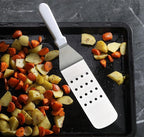 New Star Foodservice 36176 Plastic Handle Flexible Grill Turner/Spatula, 14.5-Inch, Perforated, White