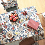 patdrea Designer Blue Tablecloth for Square Table,Vintage Linen with Leaves and Floral Pattern Tablecloths,Farmhouse Floral Decor Cover for Kitchen Dining Christmas,Thanksgiving,67"x67"-Ivar a