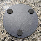 The Open Road Awaits: Motorcycle Coasters with Inspirational Quote - Round Slate - Set of 8