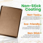 NutriChef 2-Piece Nonstick XL Cookie Sheets for Baking - 22" x 16" Stackable Extra Large Baking Sheet - Carbon Steel Baking Pans, PFOA, PFOS, PTFE Free- NCLGBP28
