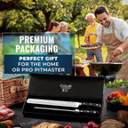 Cutluxe BBQ Knife Carving Set – 12" Brisket Knife & 10" Honing Rod, Butcher Knife Set for Meat Cutting – Ultra Sharp German Steel, Ergonomic Pakkawood Handles – Artisan Series