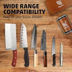 Rolling Knife Sharpener Kit – Manual Kitchen Knife Sharpening Stone System with #400 & #1000 Grit, Diamond Sharpening Tool, 15°/20° Guides & Leather Strop