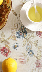 patdrea Designer Small French Rectangle Tablecloth,Red Vintage Linen Animals Pattern Breathable Tablecloths,Decor Floral Table Cover for Kitchen Dining Christmas,Thanksgiving,55"x71"-Townlife E