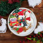 Flycalf Christmas Cookie Cutters Dachshund Shapes with 3D Stamper Fall Holiday PLA Baking Accessories Cutter Molds Gifts for Kids Decorative Party 3" Kitchen Cake Supplies
