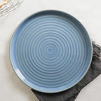 Stone Lain Elica 12-Piece Modern Dinnerware Set Stoneware, Plates and Bowl Sets for 4, Blue and Grey