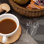 WDF 300 Pieces Clear Plastic Mini Spoons for Desserts 4 Inches Clear Plastic Spoons Heavy Duty Perfect for Cake, Desserts