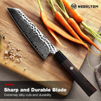 Kiritsuke Chef Knife 8 Inch, Hand-forged 67-Layer VG10 High Carbon Steel Japanese Damascus Chef Knife, Ultra Sharp Hammered Damascus Chef Knife with Octagonal Ebony Handle & Gift Box