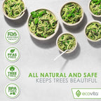 Ecovita 100% Compostable Paper Bowls [16 oz.] – 150 Disposable Bowls Eco Friendly Sturdy Tree Free Liquid and Heat Resistant Alternative to Plastic or Paper Bowls