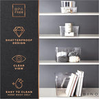 BINO | Plastic Bins, Large - 2 Pack | THE LUCID COLLECTION | Multi-Use| Built-In Handles | BPA-Free | Clear Storage Containers | Fridge Organizer | Pantry & Home Organization