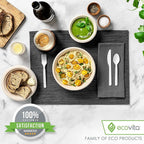 Ecovita 100% Compostable Paper Bowls [12 oz.] – 150 Disposable Bowls Eco Friendly Sturdy Tree Free Liquid and Heat Resistant Alternative to Plastic or Paper Bowls