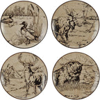 Mossy Oak Animal Print 16 Piece Dinnerware Set, Service for 4, Black and Beige