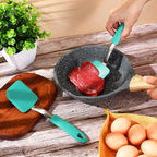 Silicone Cookie Spatula Turner 2 Pack Mini Brownie Spatula Flexible Kitchen Small Silicone Turner for Nonstick Cookware Heat Resistant No Scratch Flipper for Egg Pancake(Green)