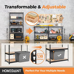 HOMEDANT 5 Tier Storage Shelves Adjustable Laminated Boltless Garage Metal Shelving Unit Heavy Duty Utility Rack Shelf Warehouse Pantry Closet Kitchen 35.9" W x 16.2" D x 71.3" H 4Pack