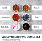 Selamica Soy Sauce Dish, 2.5 oz Ceramic Dipping Bowls Set of 12, 3.3 Inch Pinch Bowls for Side Dish, Condiment, Ketchup, Sushi, BBQ, White
