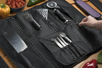 Asaya Chef Knife Roll Bag - 20 Total Pockets for Knives and Kitchen Utensils - Made with Stain Resistant Waxed Nylon - For Chefs and Culinary Students - Knives Not Included (Purple)